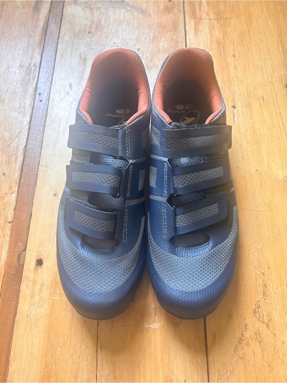 Shimano Women's Navy and Orange Cycling Shoes with Triple Velcro Straps